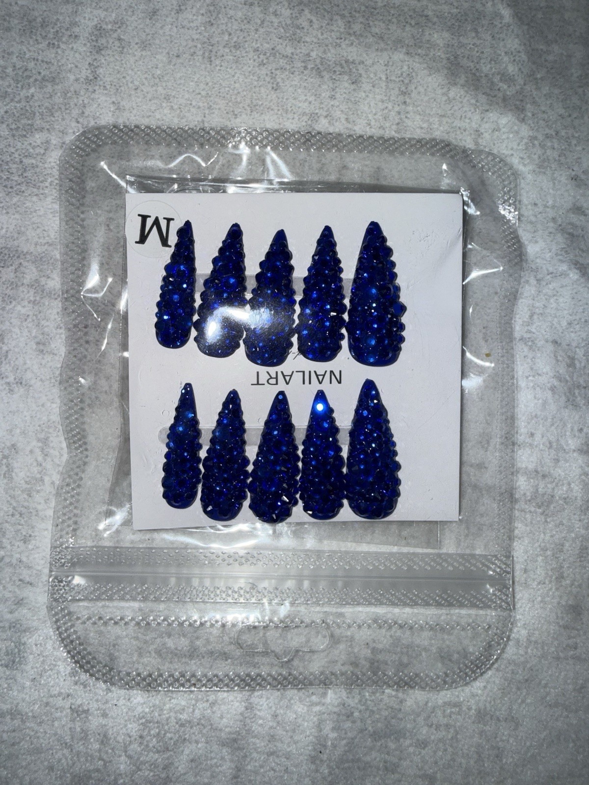NAILART 3D Blue Pink Red Purple Long Stiletto Pre-Designed Press-On Nails