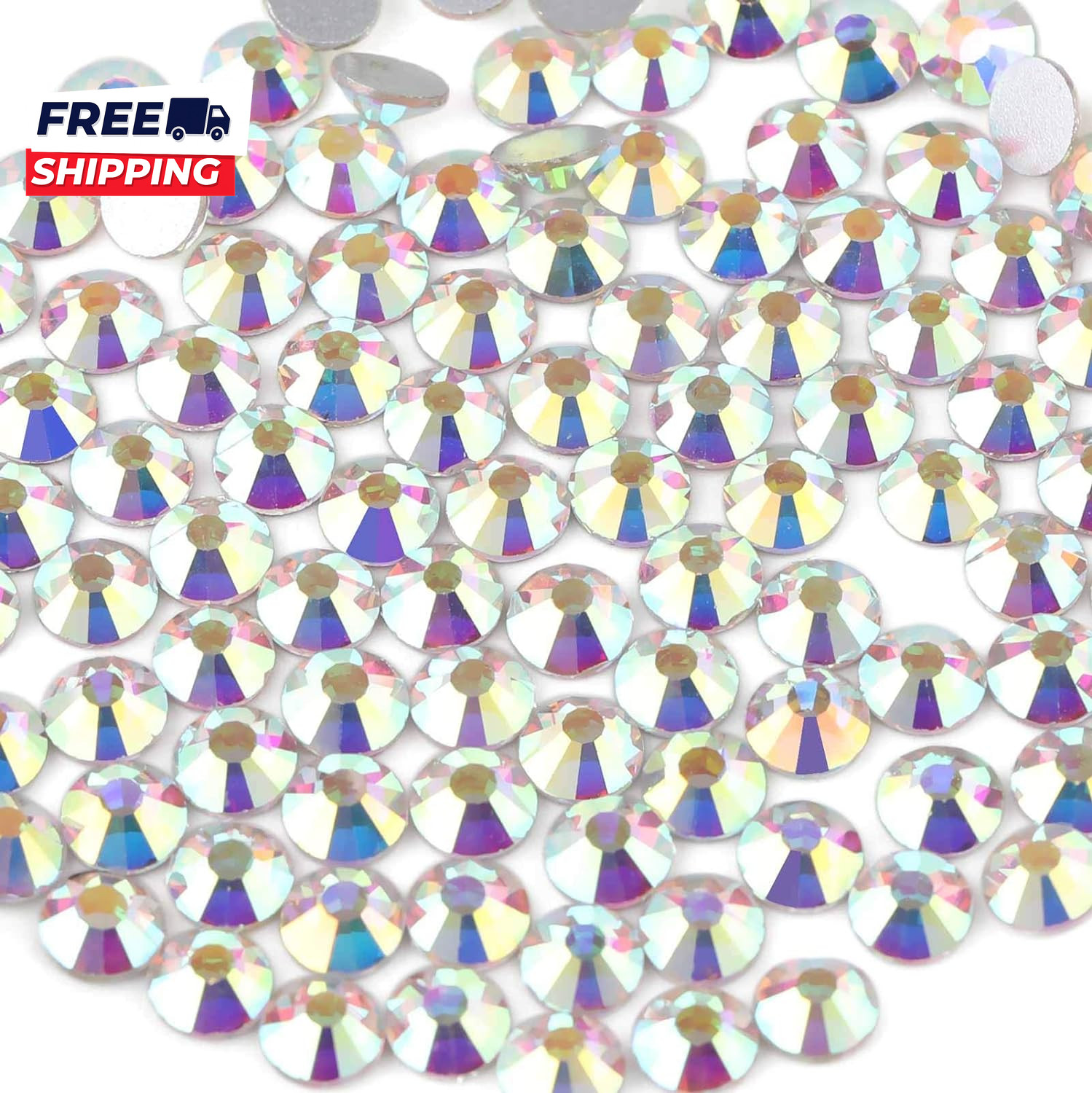 1440Pcs Flat Back Crystal Rhinestones round Gems for Nail Art and Craft Glue Fix