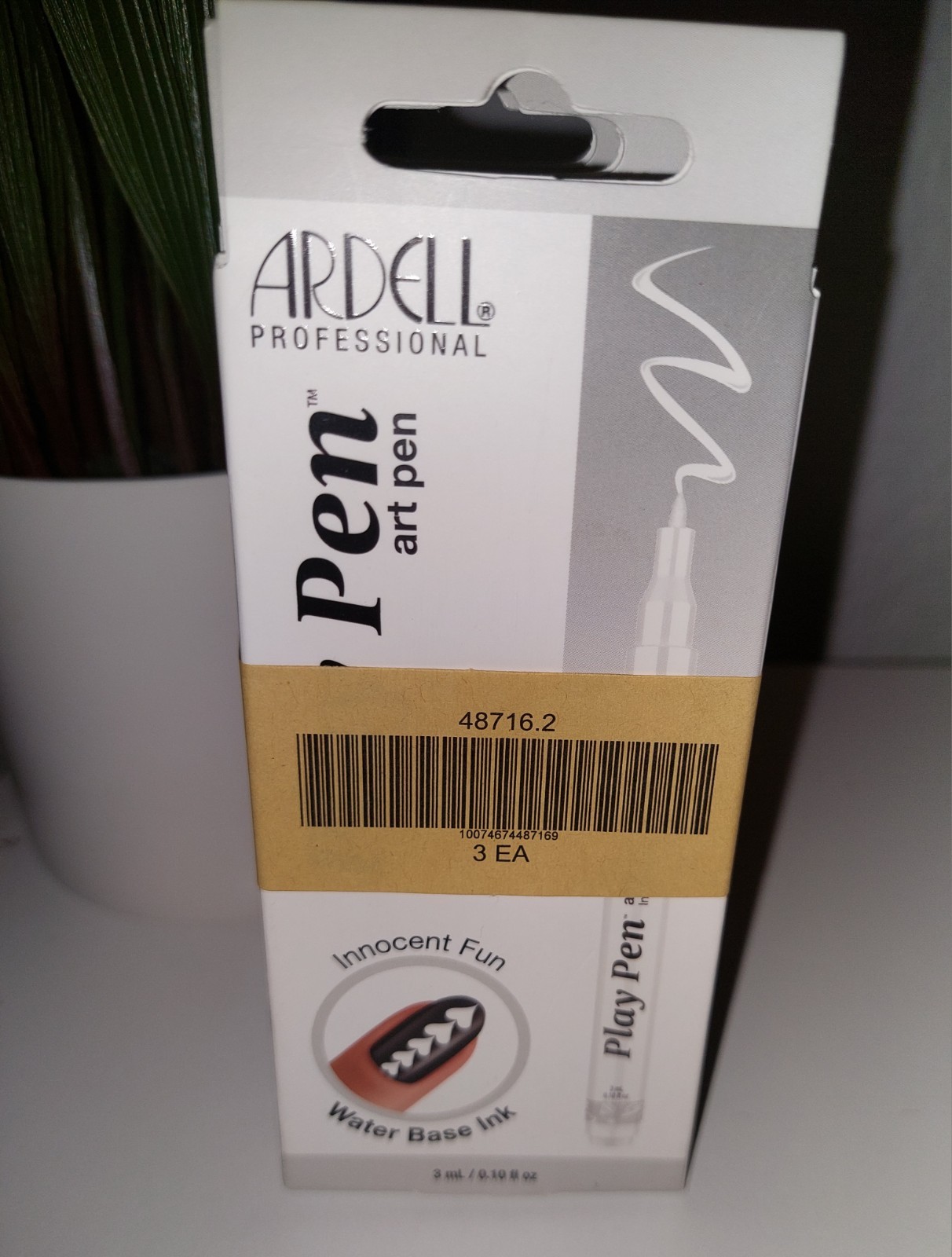 Ardell Play Pen Art Pen Bee White 3 Pack Water Based Ink- French Nails