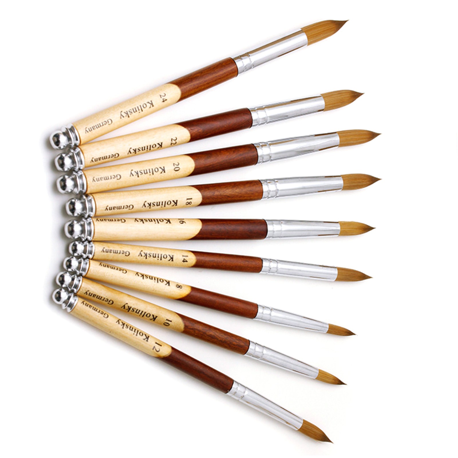 #8-24 Wood Handle Nail Art Brush Draw Polish Painting UV Gel Liner Pen Manicure