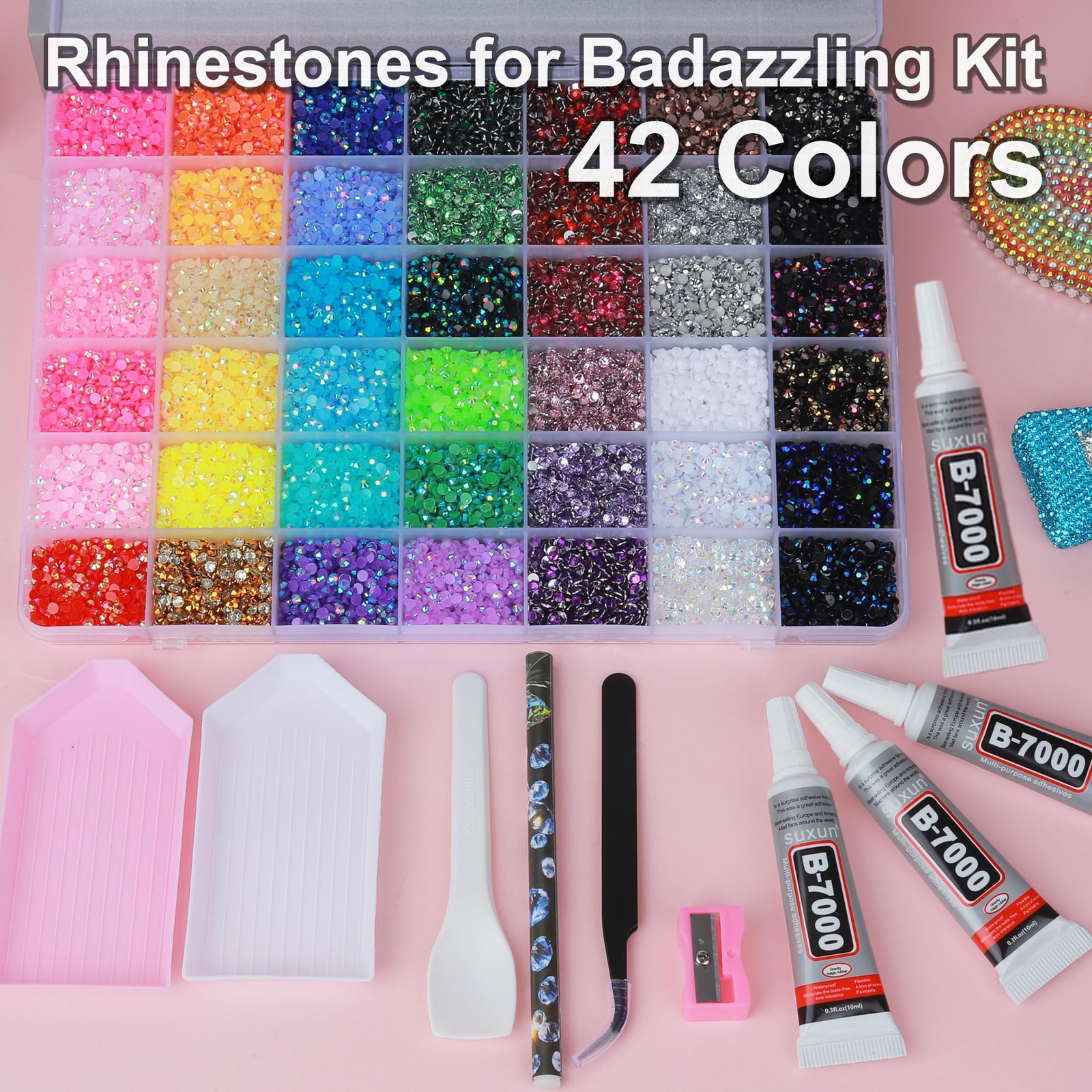 42 Colors Rhinestones for Bedazzling 40000 Pcs 3mm Multicolor Resin Jelly Fla…