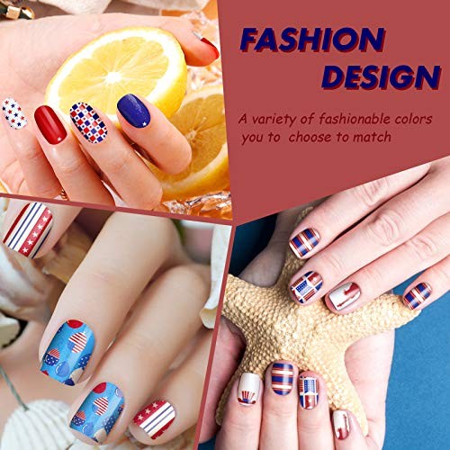12 Sheets 4th of July Nail Wraps Stickers Decals Patriotic Labor Day Classic