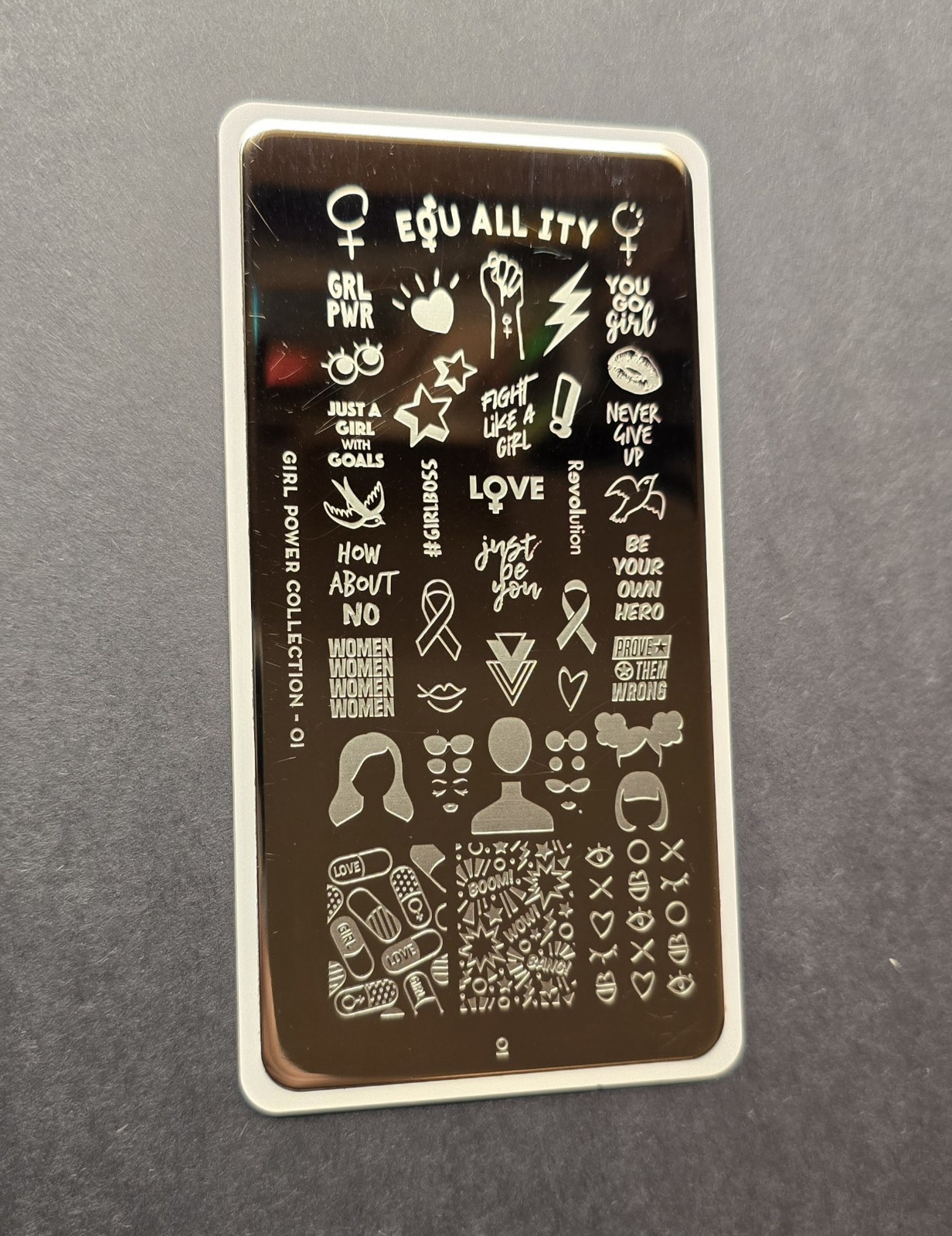 MoYou-London Girl Power Collection 01 Nail Stamp Plate Feminist Equality HTF