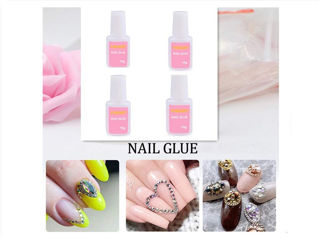 Professional Salon Nail Glue Quick and Strong Nail Liquid Adhesive, 4 Pack ys