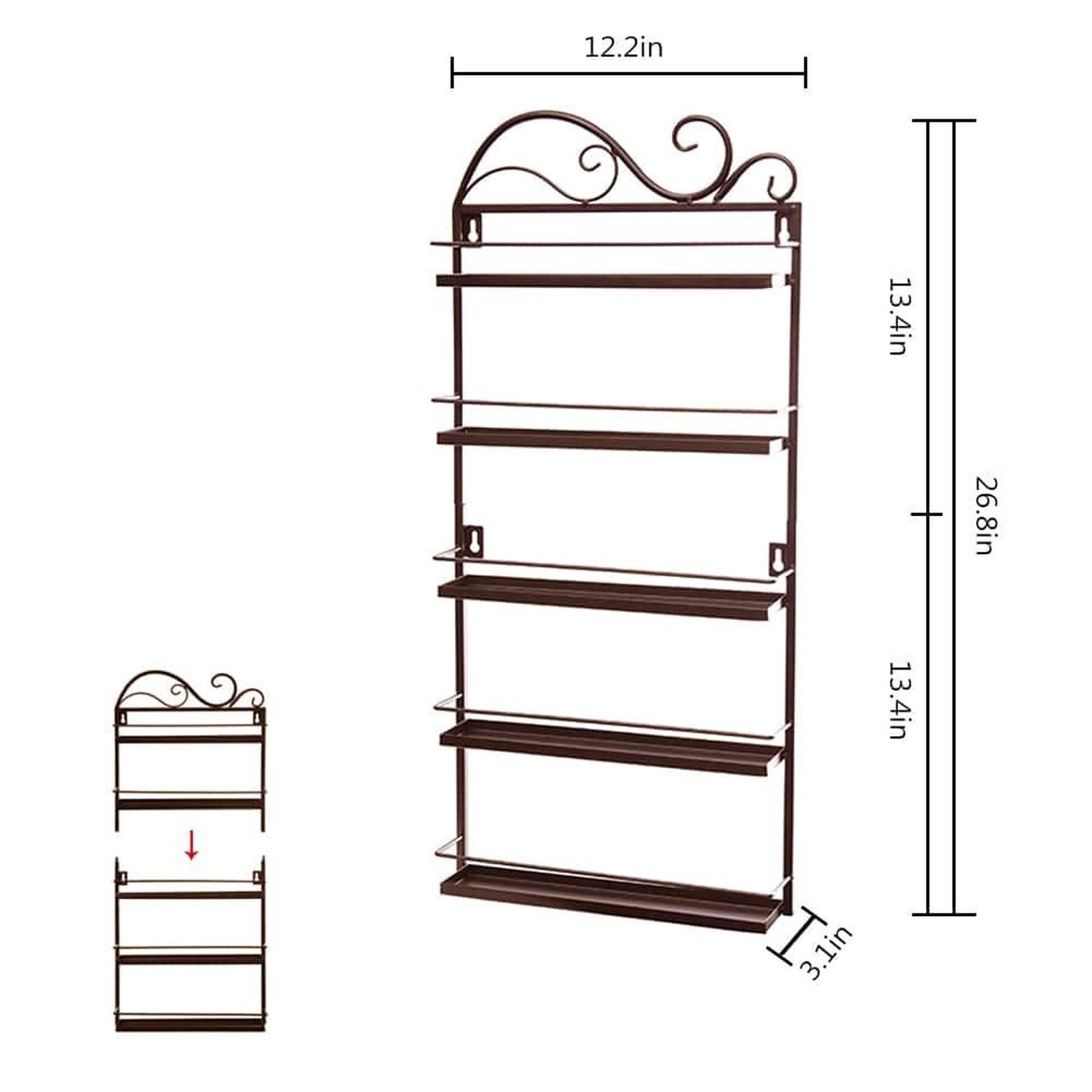 ERYTLLY Wall Mounted Nail Polish Rack, Rectangle Nail Storage Organizer, Salo…