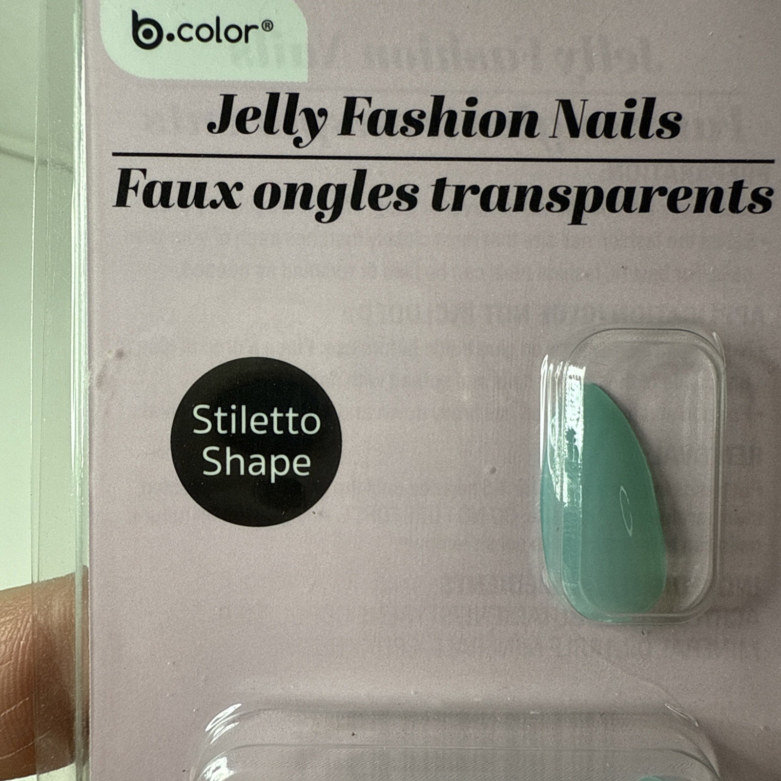 4 Matching Sets Jelly Nail Tips 12 Piece Each – Stiletto Pointed Teal Turquoise