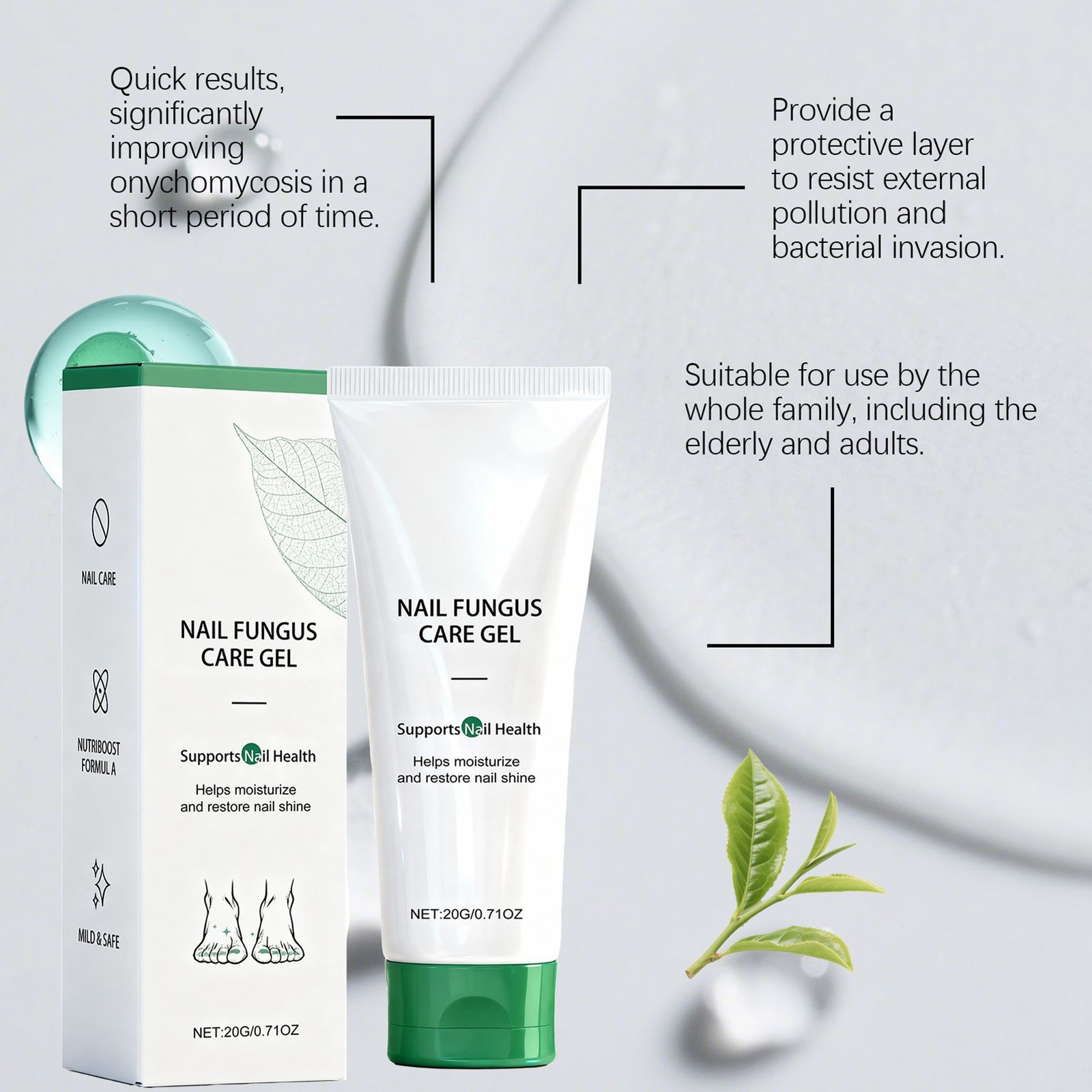 2PCS Gentle Nail Surface Conditioning Gel, Daily Hydrating Nail Appearance Care