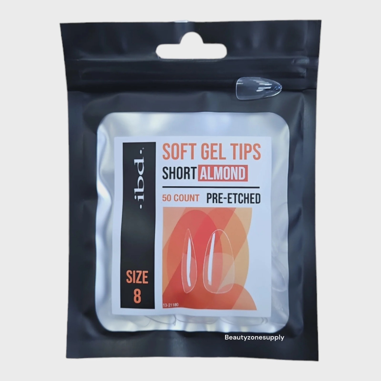 ibd Soft Gel Tips Refill Short Almond #8 (50ct) (3 Pack)