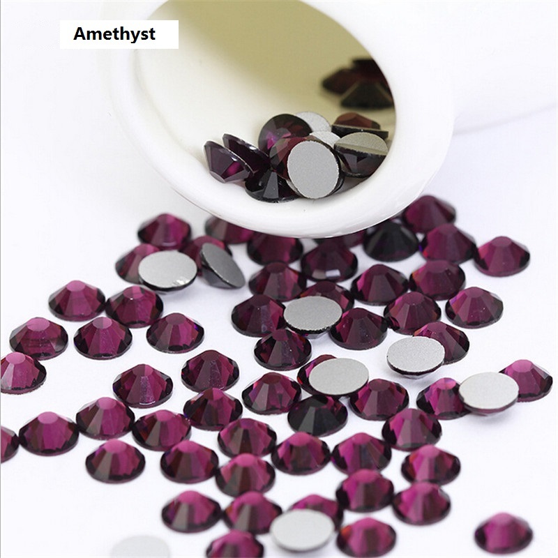 288 720 1440p Amethyst Nail Art Rhinestones Flatback Glitter 3D Tips Decoration