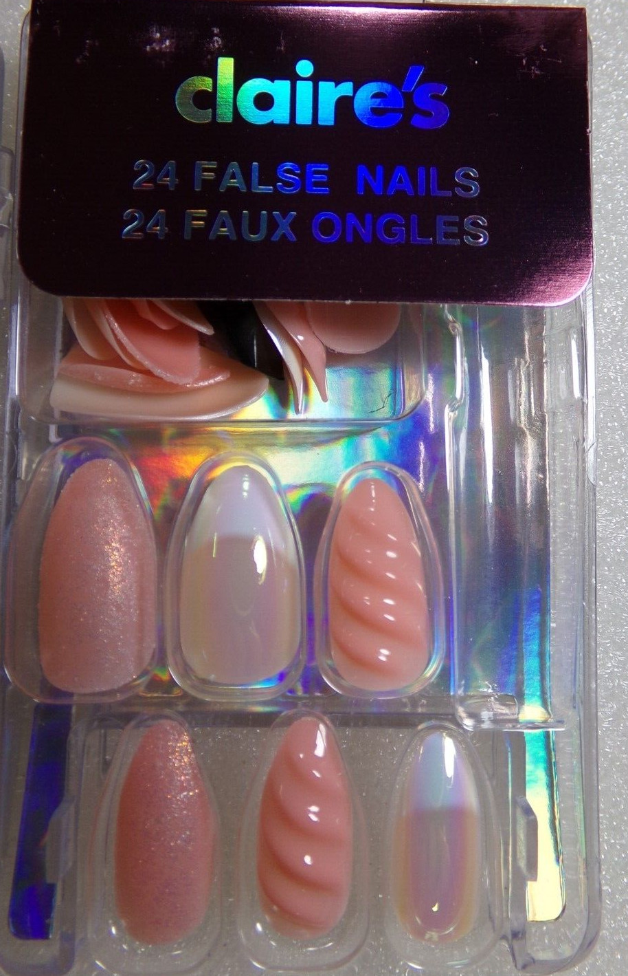 Claire’s Icing Nails Pink Unicorn Power GLUE ON Medium Stiletto