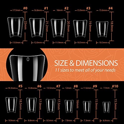 Nail Tips Half Cover 504 PCS Clear Duck Fake Tips | Soft Gel Fake Short Duck