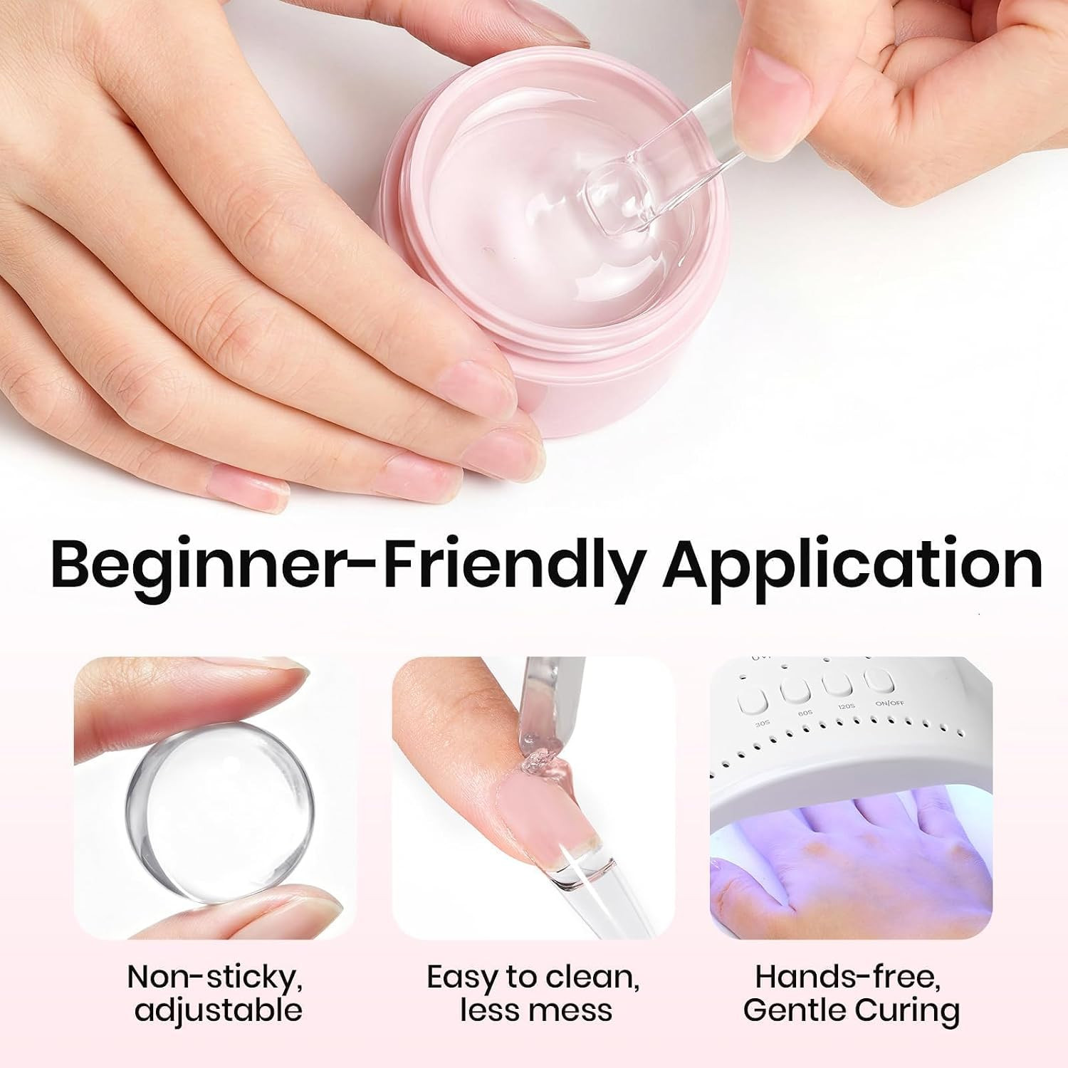 30G Solid Nail Glue Gel for Nail Tips | Hema-Free & Tpo-Free UV Nail Glue, Non-S