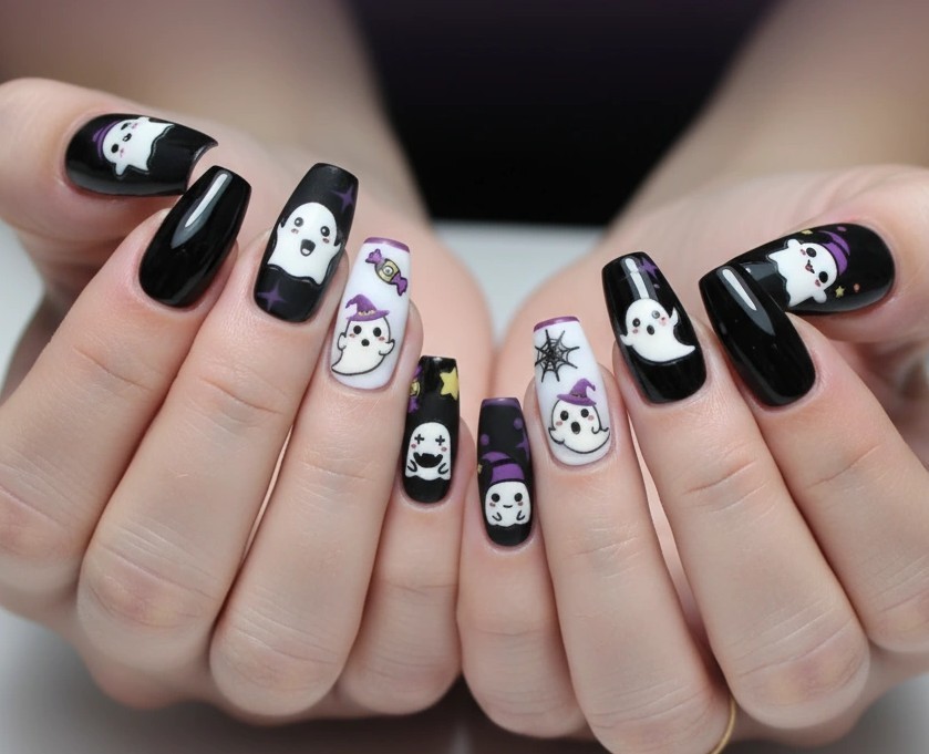 Ghost Halloween Nail Stickers – Trick or Treat Nail Decals (359)