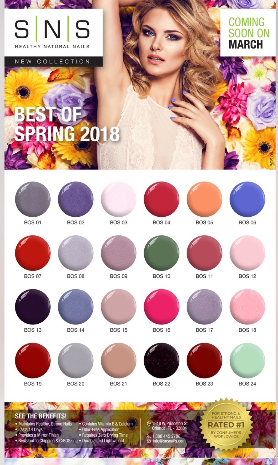 SNS Nail Color Dipping Powder NEW Spring Collection BOS & NOS Free Shipping