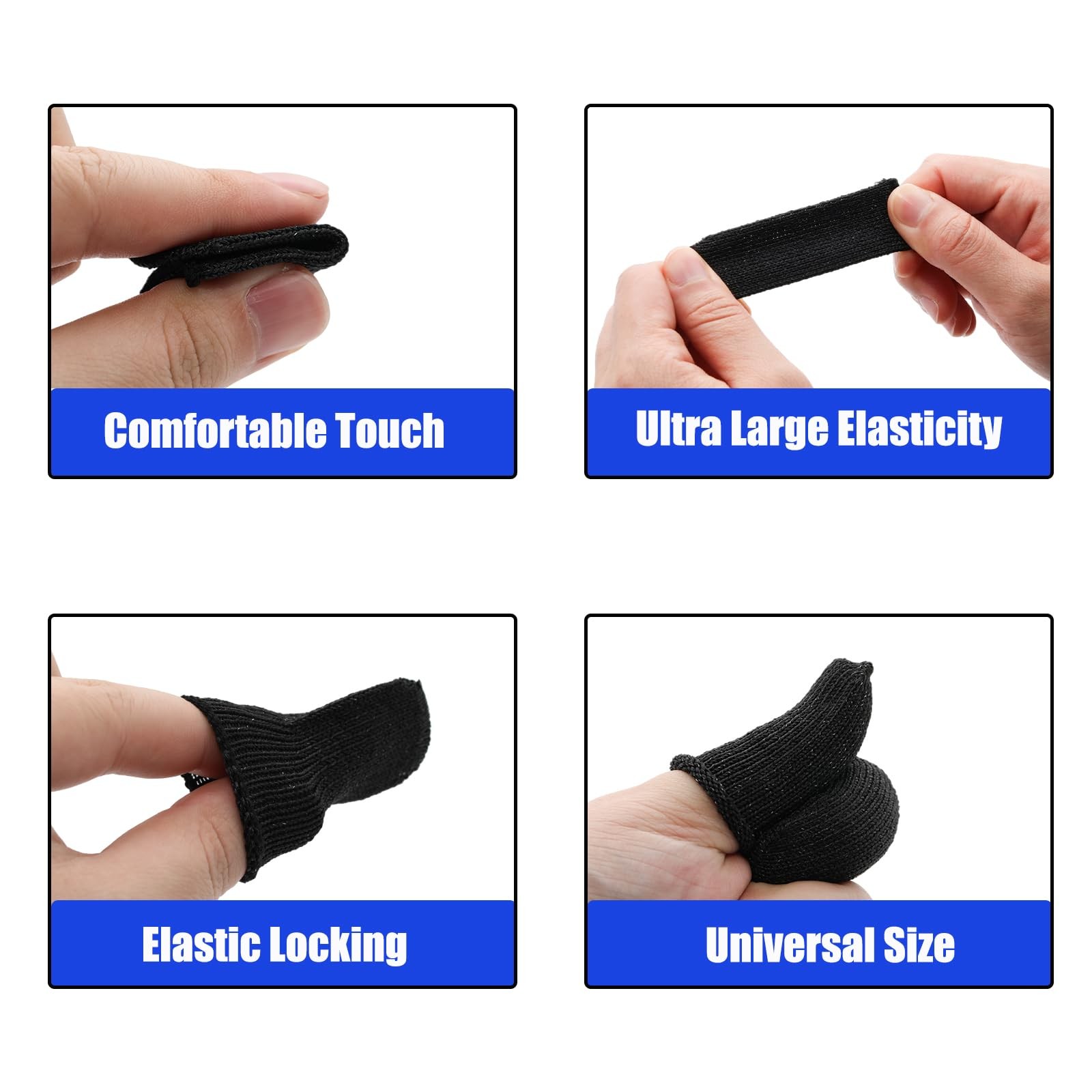 30 PCS Finger Cot Cut Resistant Guard Protector Thumb Garden Kitchen Black