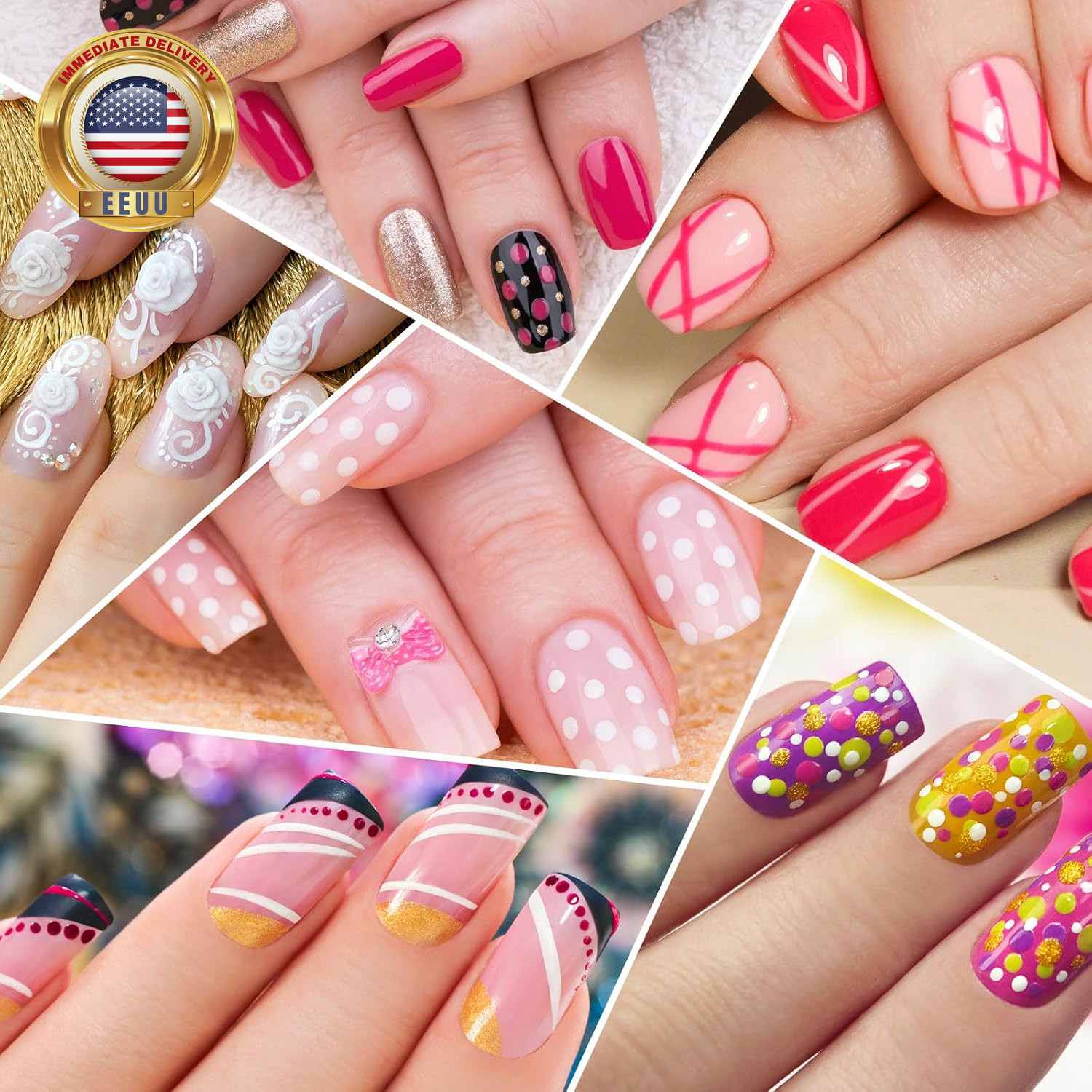 5 Pcs Dotting Pens with 3 Pcs Nail Art Liner Brushes, Nail Art Design Tools ⭐️⭐️