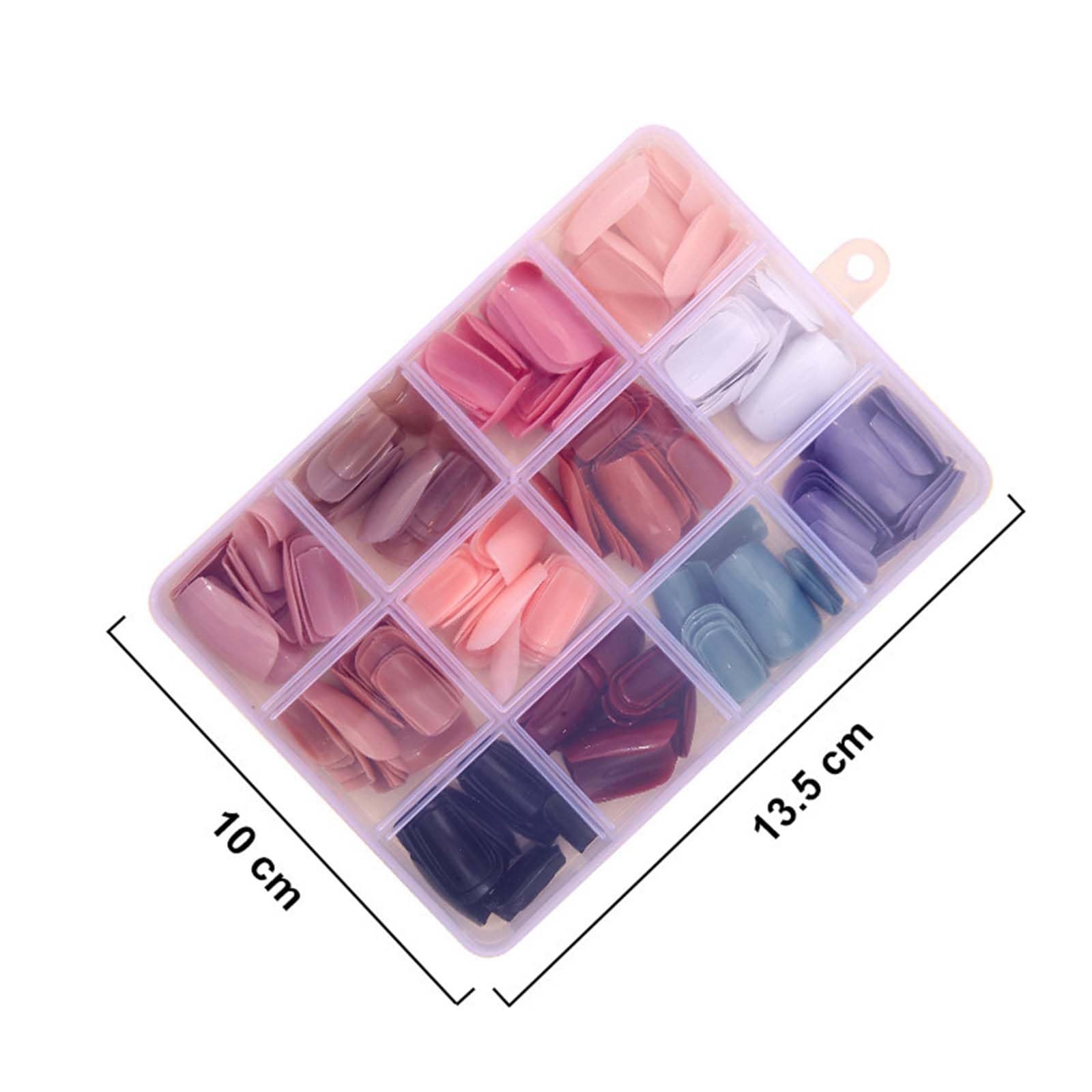288Pcs Square Press on Nails Medium Fake Solid Medium, A006