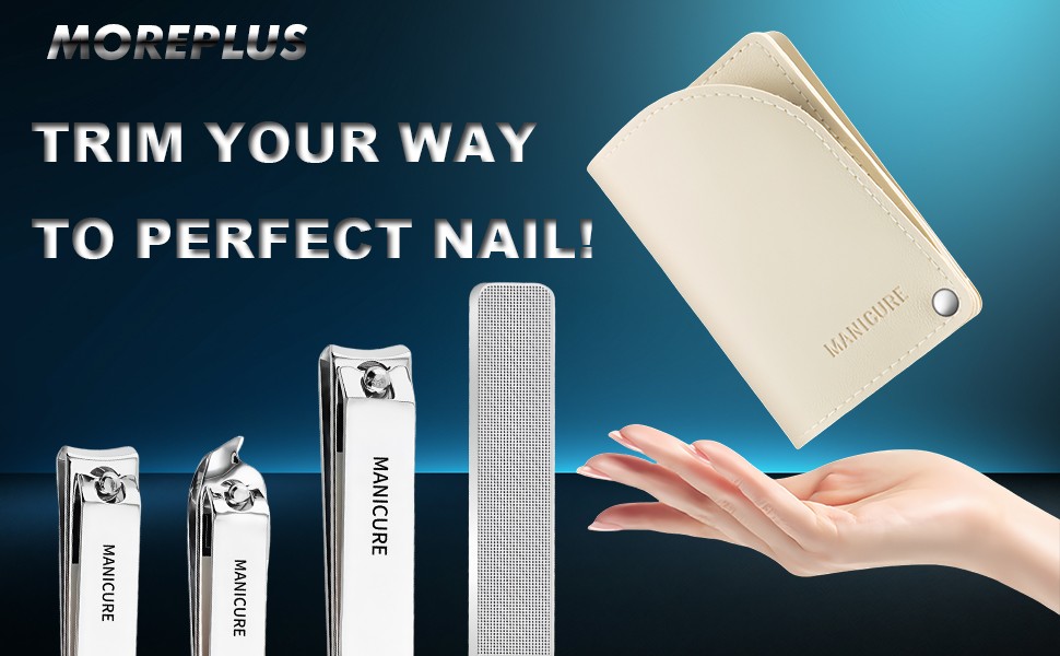 4 PCS Nail Clippers Set with Case, High-Carbon Steel Blades