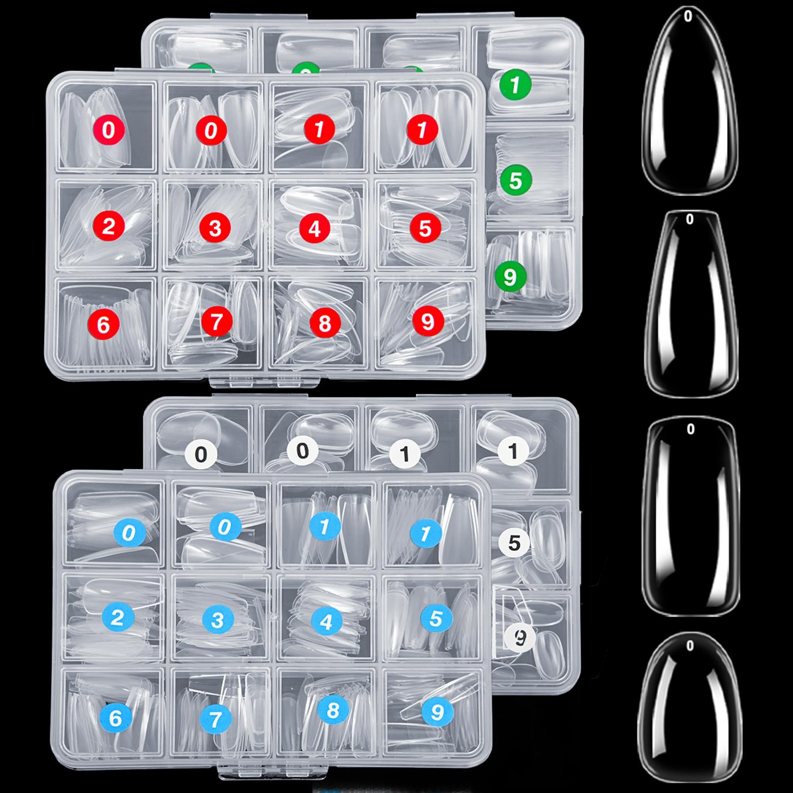 1000PCS Nail Tips Clear False Nails Full Cover for Acrylic Nails Kit 10 Sizes…