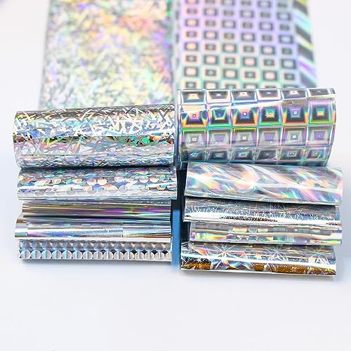 Metallic Silver Laser Holographic Nail Foil Transfer – Metallic Silver Style