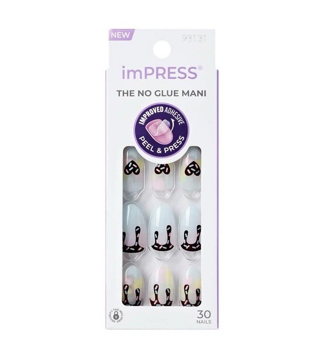 imPRESS Limited Edition Baseball Ice Cream & Sprinkles Oval Nails No Glue Needed