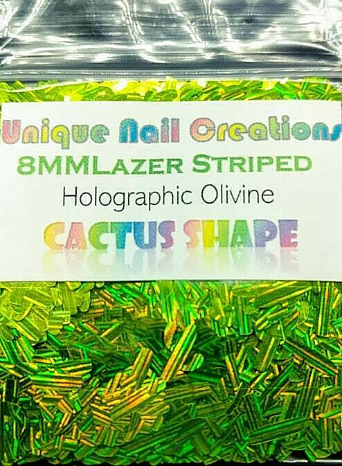 CACTUS SHAPE GLITTER /Lazer Holographic~Nail•Acrylic•Gel•Body Art•Face•Festival