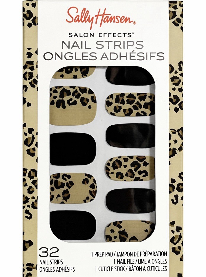 Sally Hansen Salon Effects Nail Strips, Phen-animal Nail Art Wrap Leopard/Black