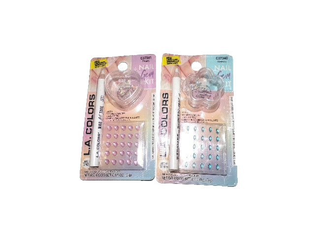 NEW (Lot of 2) New Sealed LA Colors Nail Gem Art Kit Hearts & sapphire gems dr6