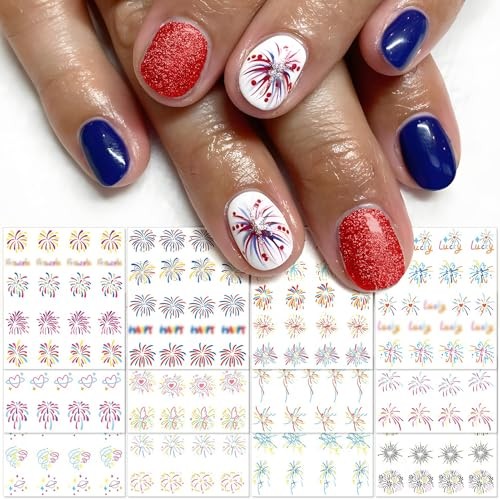 12 Sheets Firework Nail Decals – Water Transfer – Water Transfer