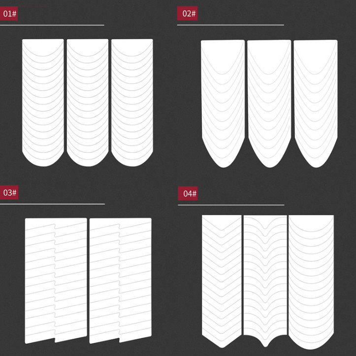 18Pcs French Tip Guide Sticker Manicure Stripe Edge Nail Art Toe Decoration NH20