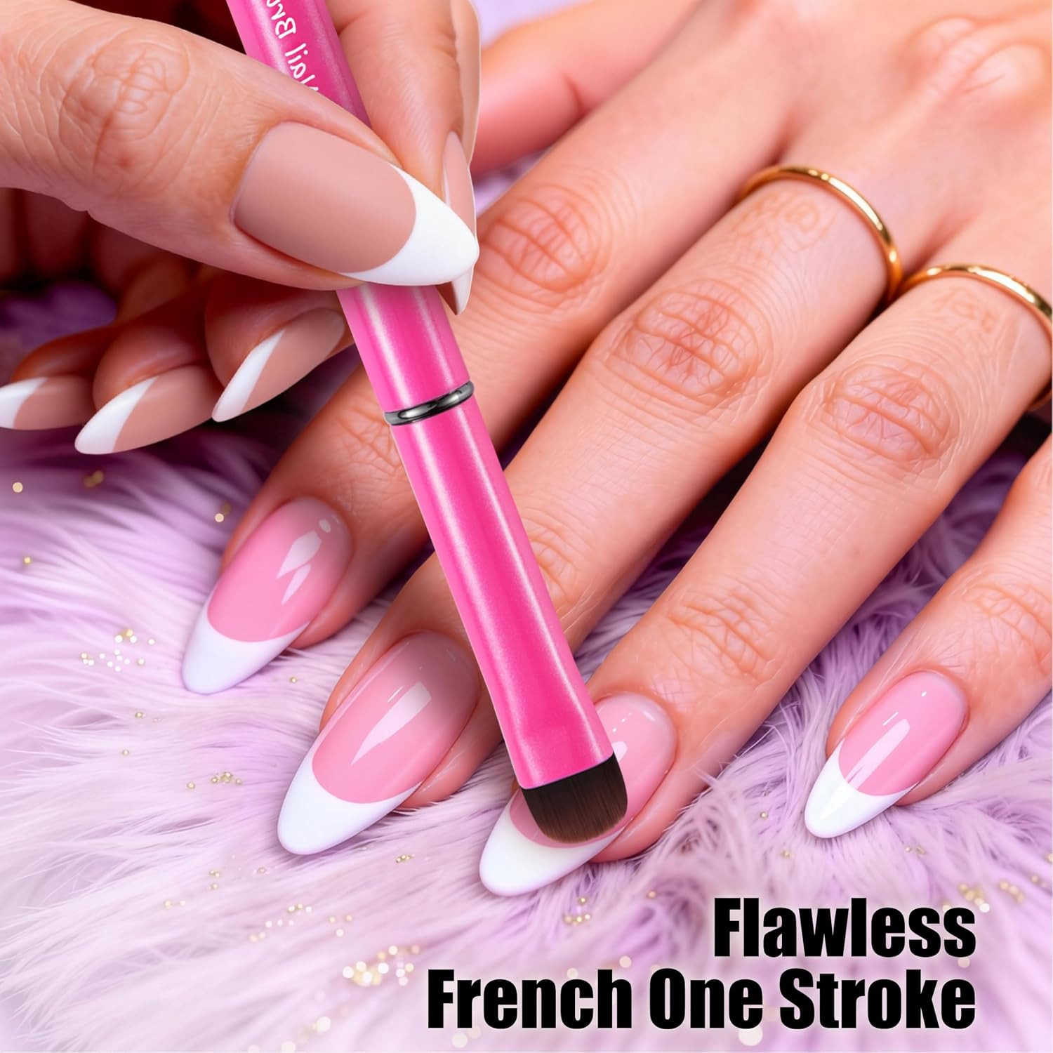 French Tip Brush – Kolinsky Sable Nail Art for Polygel & Clean Up | Clean Up Bru