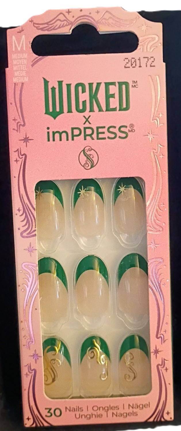 Wicked X imPRESS Always Been Green Press-On Nails, 30 Count