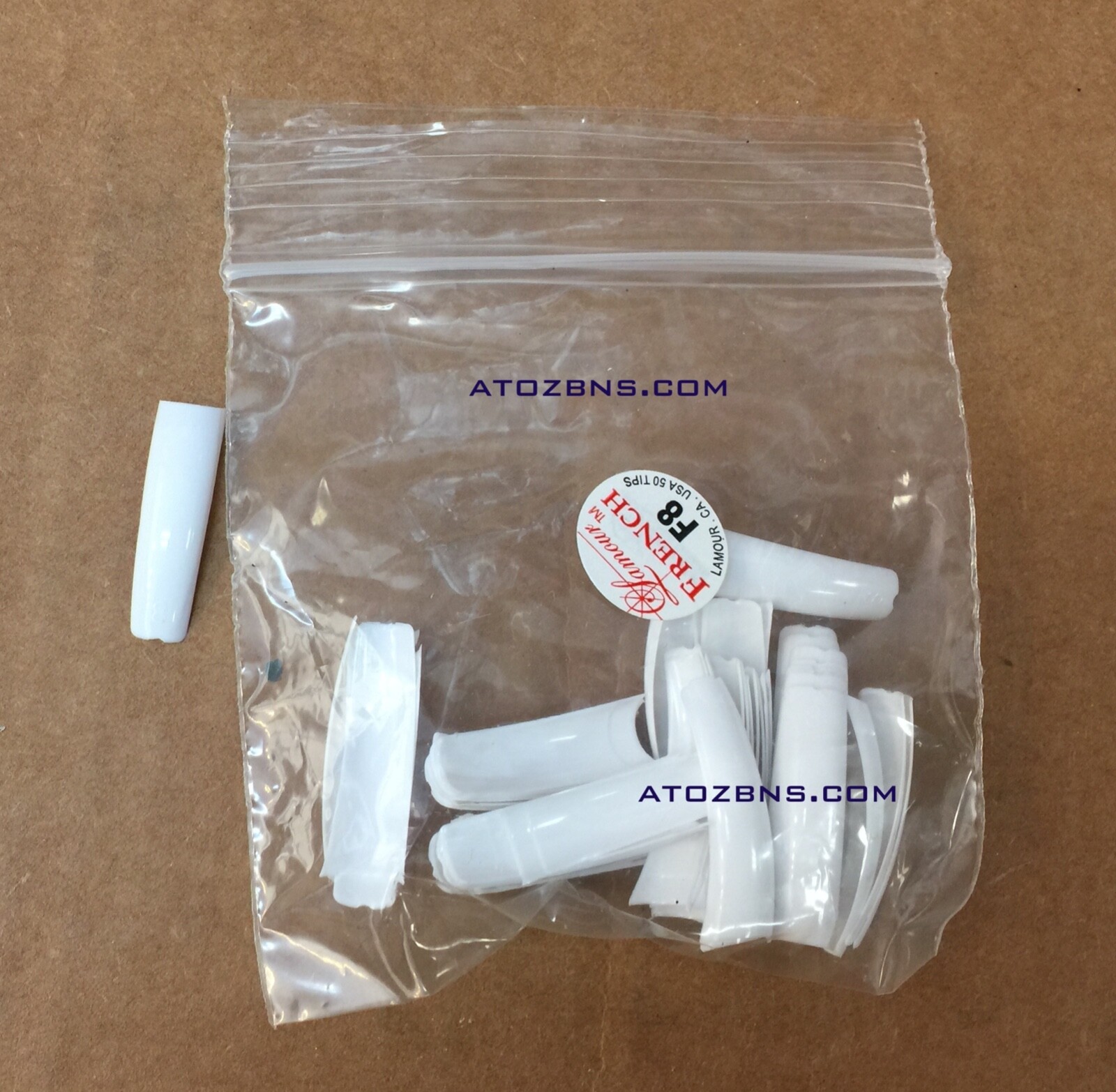 * Lamour Professional Nail Tips FRENCH – SNOW WHITE 0-10 Made in USA 550ct