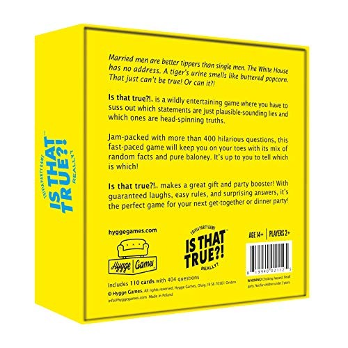 Hygge Games, is That True?! – Can You Tell The 5.7×5.7×1.8 inches, Yellow