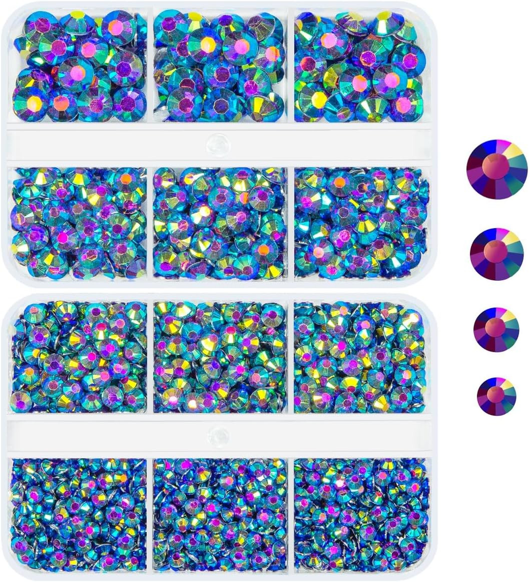Blue Zircon AB Resin Rhinestones W B7000 Jewelry Glue for Bedazzling Crafting 3M