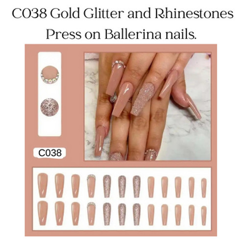 Double Bling, C-type nails. Plenty of bling for casual and up dress.