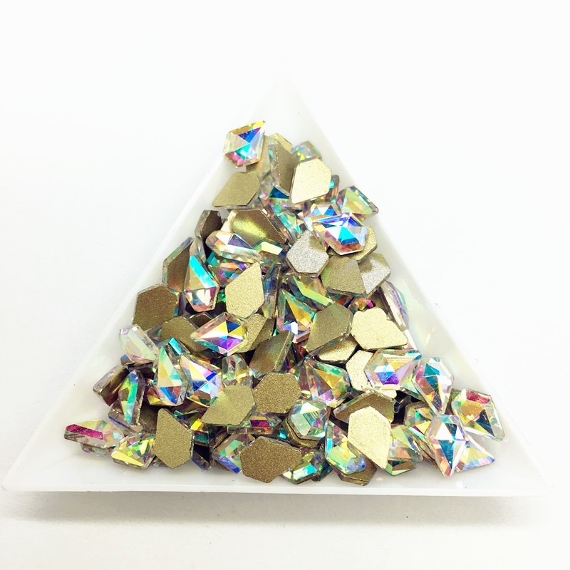 Top Multi-Shape Czech Crystal AB Flatback Nail Art Rhinestone 3D Tips Decoration