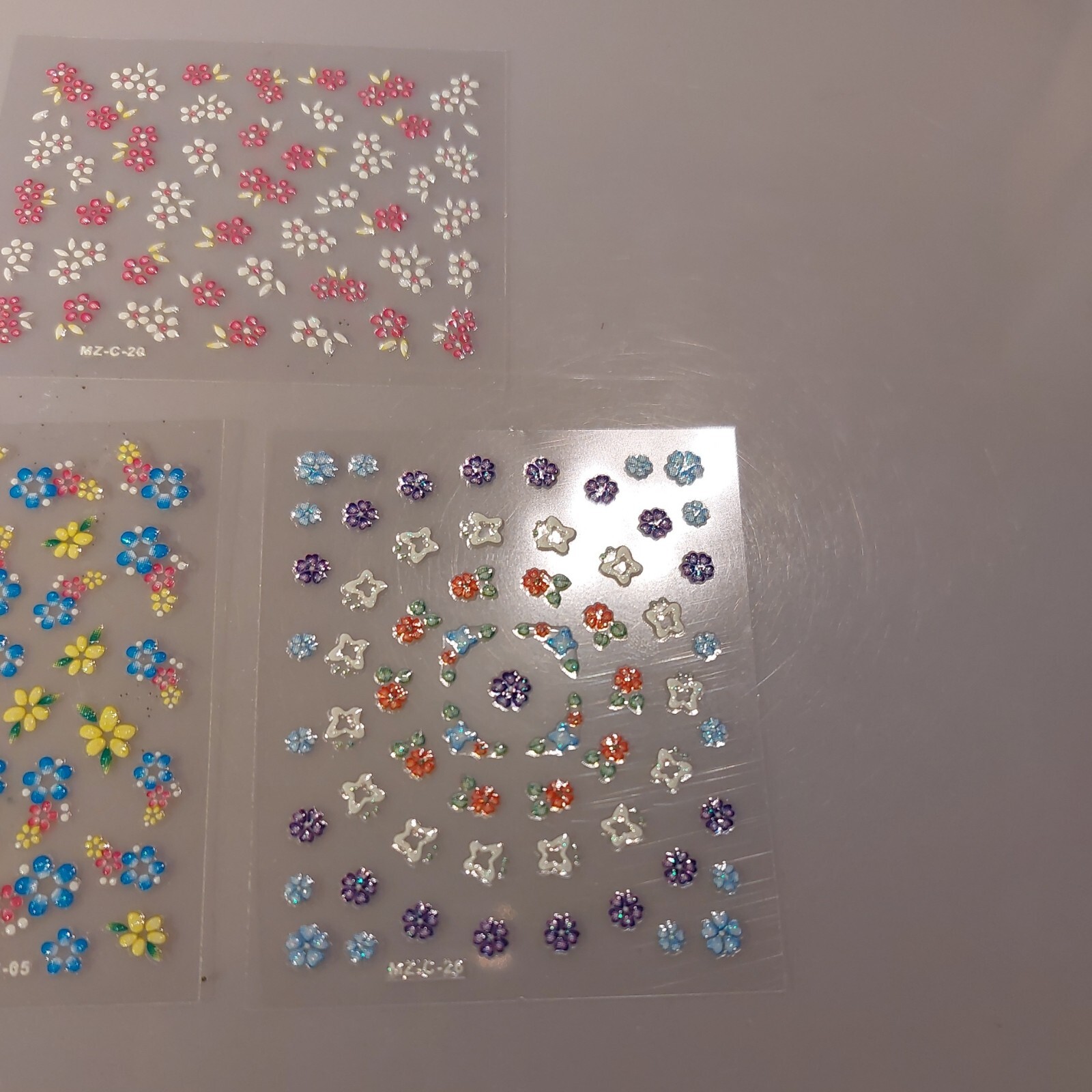3 X Small Sheets Of Colour Nail Art Stickers (Dn381) New