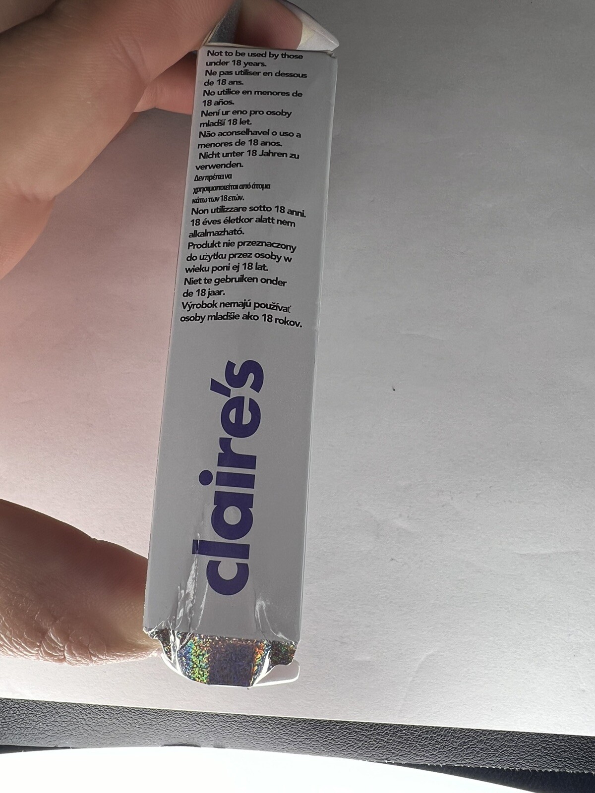 24pc Claire’s Fake False Press On Nails Glue On Vegan Pink White Coffin