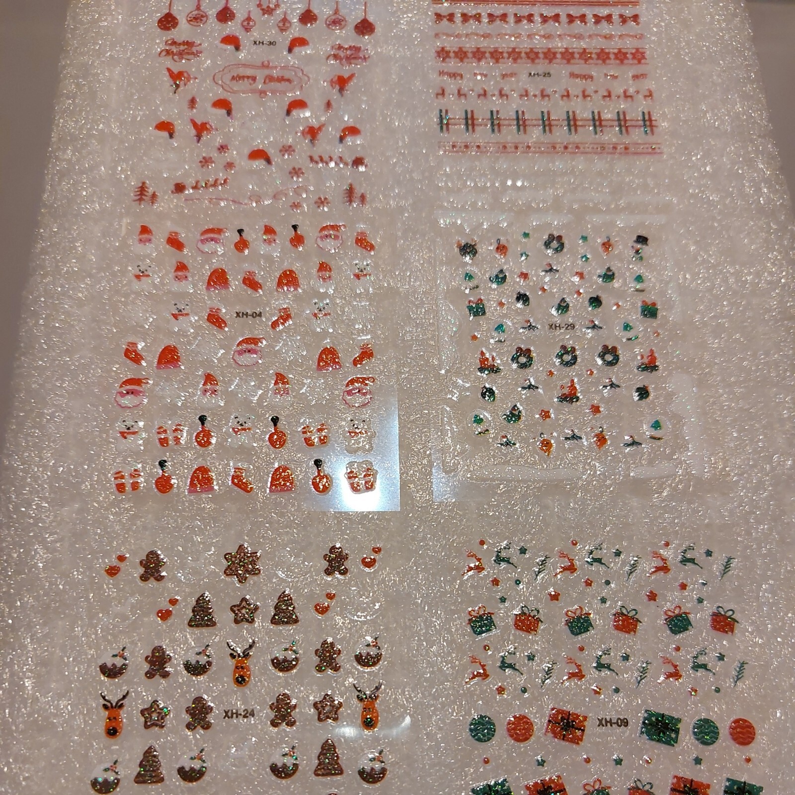 6 X Small Sheets Of Christmas Nail Art Stickers (Dn122) New