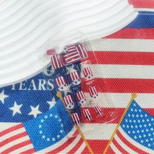 American Flag Acrylic Fake Nails 4th of July – Press on Nails – 4th of July 6