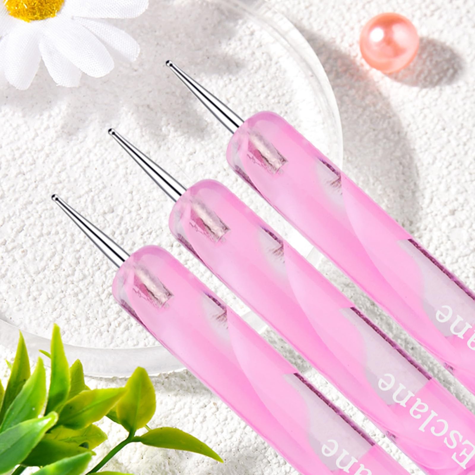 French Manicure Brush, 2 Way French Nail Brush with Dotting Tool for Manicure…