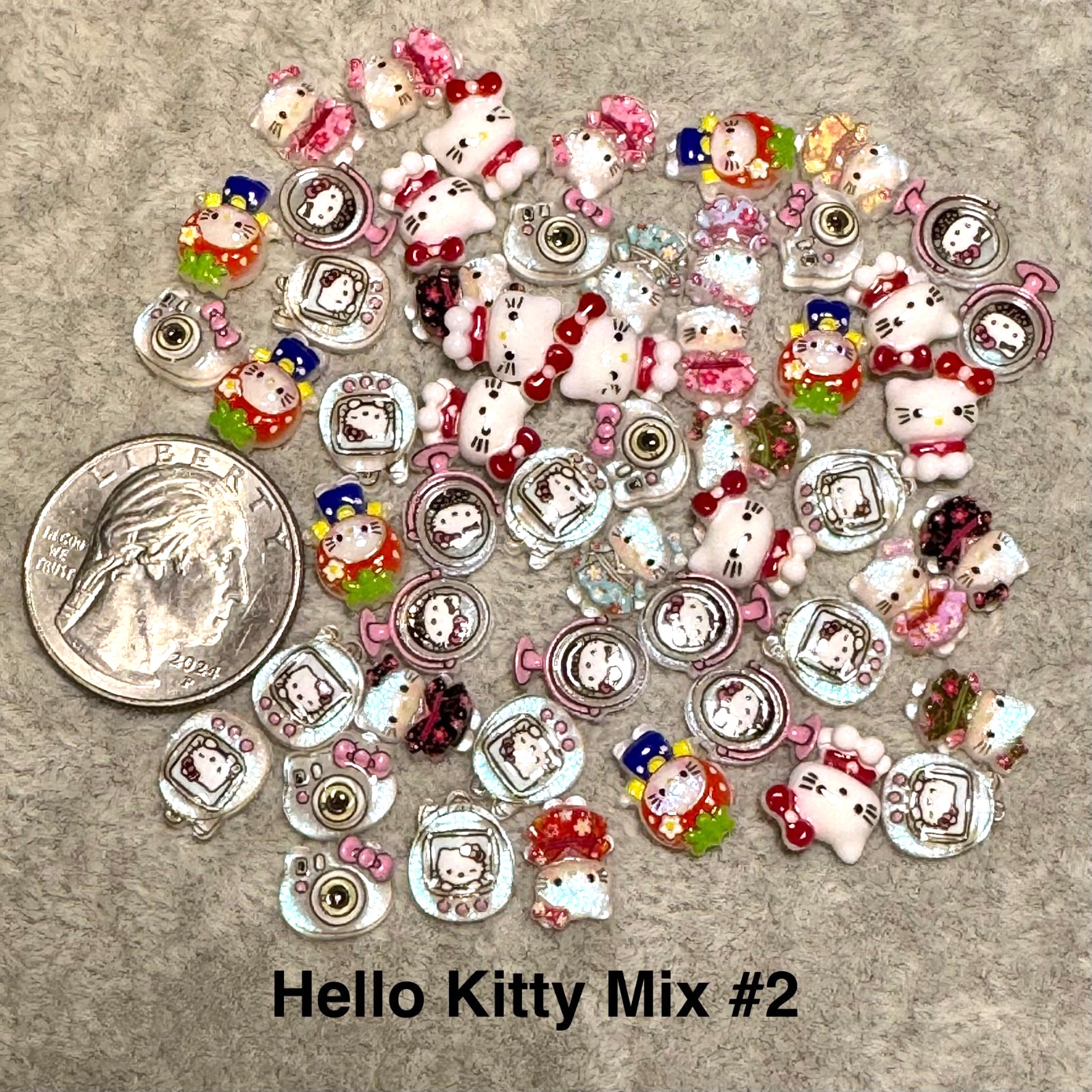 Hello Kitty Mix Flatback Nail Art 50 Pcs Decor Charms Flat back Lot #2