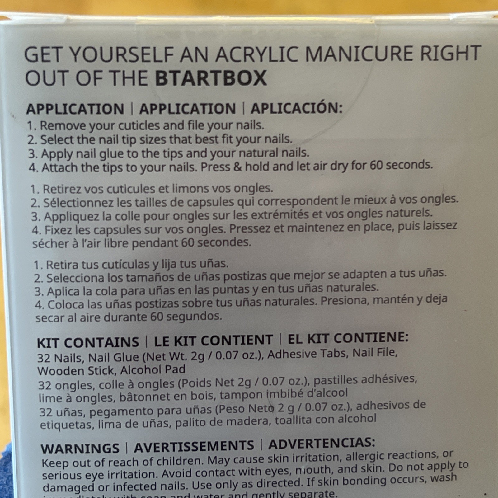 BTARTBOXNAILS X-Coat PRESS Nails 32 Nails And Glue 2-4 Weeks Of Wear NEW