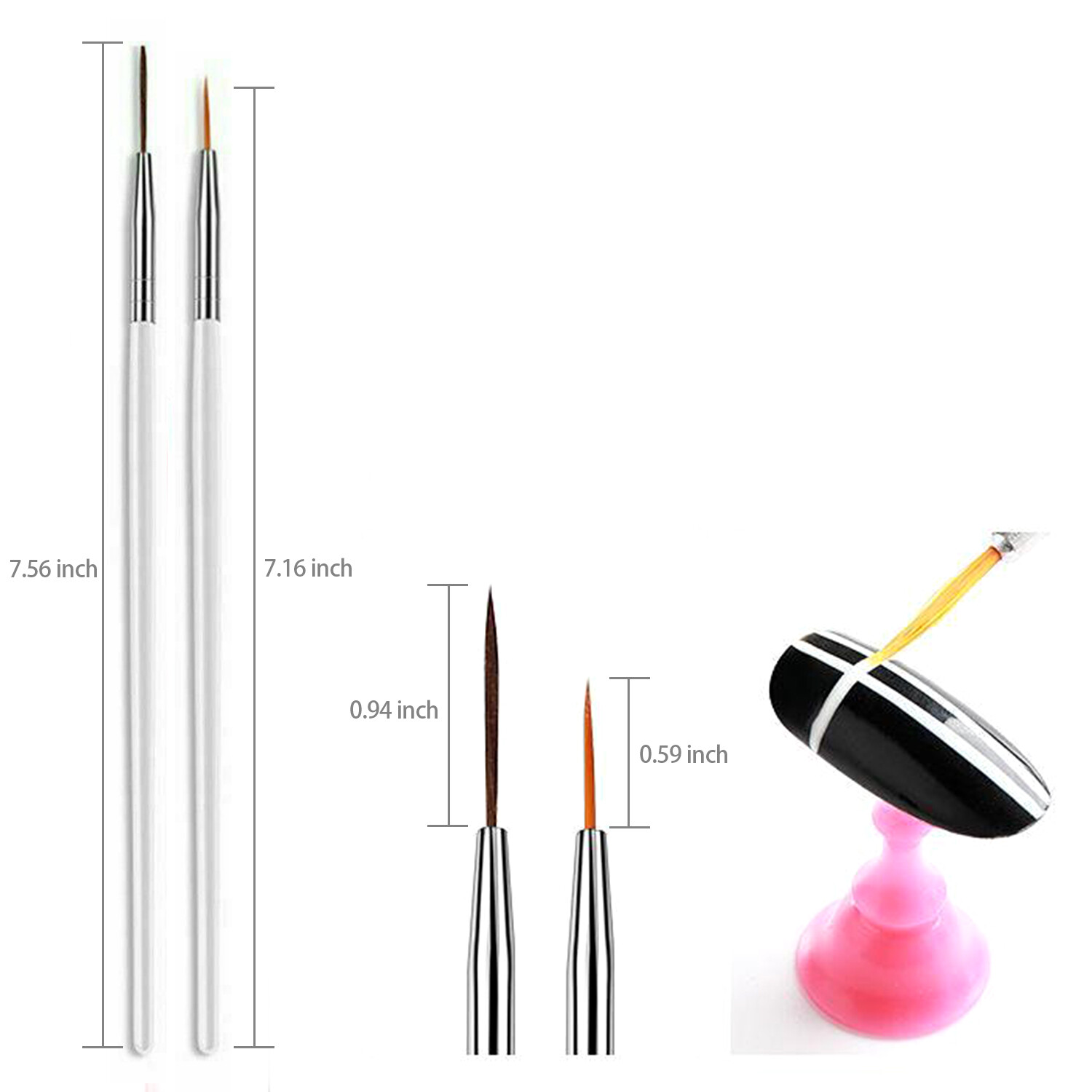 20 pcs Nail Art Gel Design Pen Painting Polish Brush Dotting Drawing Tools Set