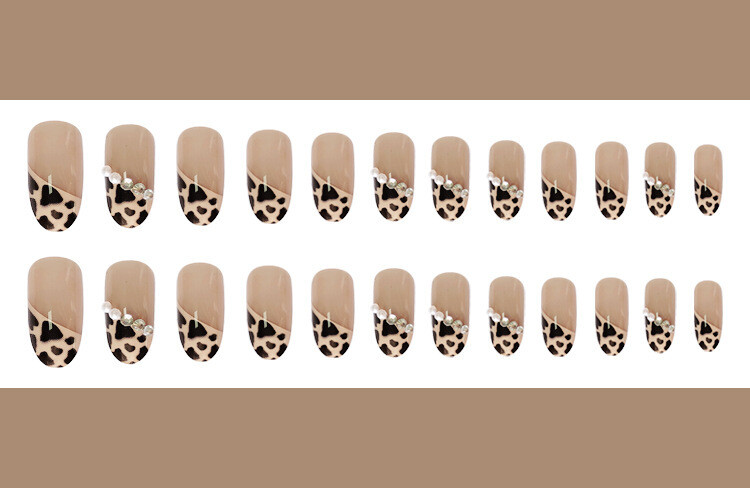 2X 24PCS Fake Nails Reusable Stick On Nails Press on Full Cover False Nail Tips
