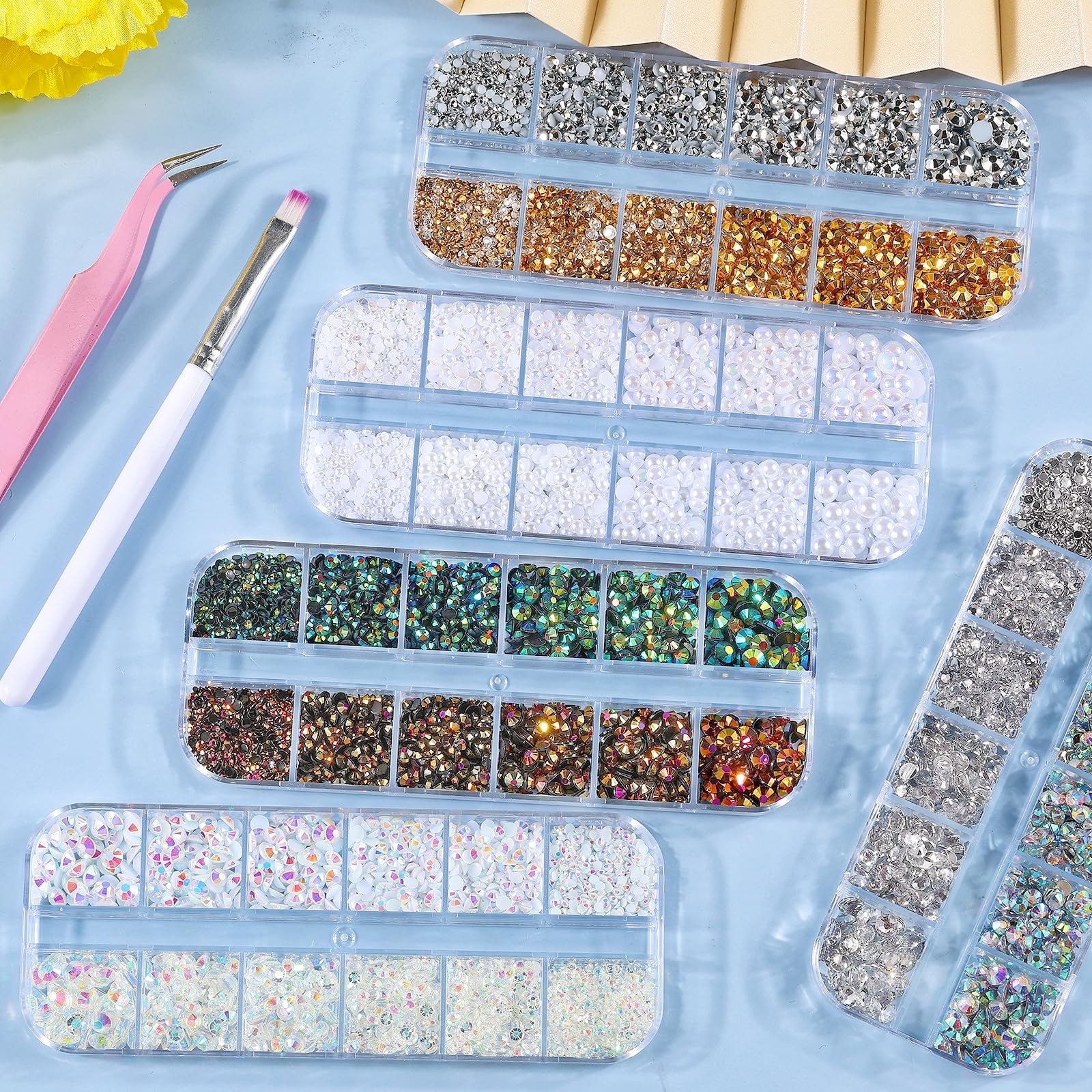 Nail Art Rhinestones Crystals AB Flatback Rhinestones Stones Gems with Pick U…