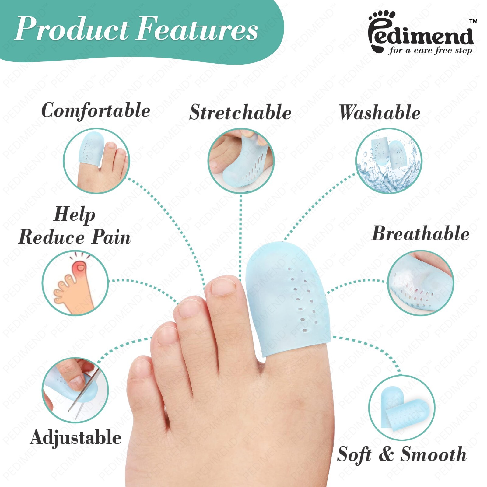 Silicone Toe Caps Breathable Big Toe Protector Prevents Corn Blisters Size S/M/L