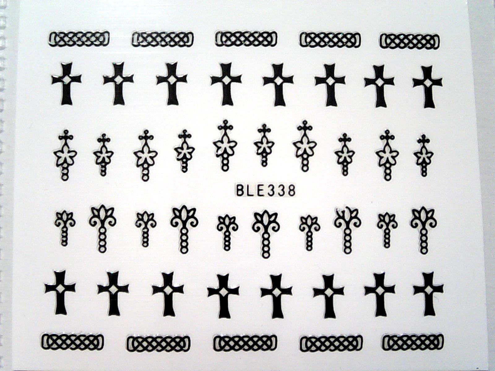 Gold Silver Black 3D Nail Art Stickers Flowers Ornaments
