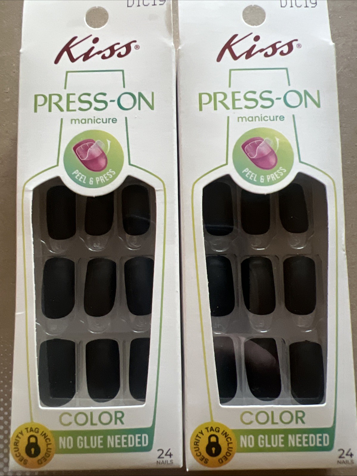 2pk~ Kiss Press-On Manicure Nails “Make It Simple”~Medium~Black~24 Per Pack~